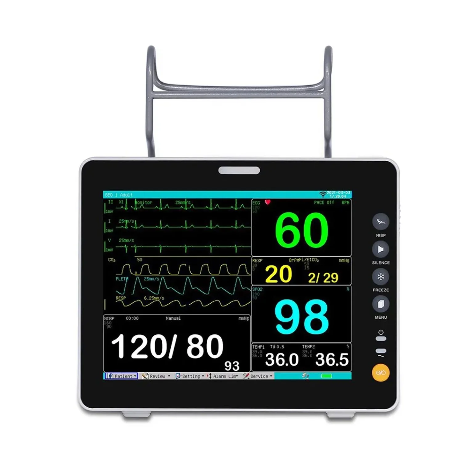 Monitor multiparamétrico veterinario EcoMed EPM-80 iPlus Vet